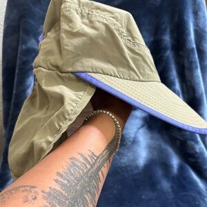 Vintage Patagonia Bimini Cap Mushroom Green Nylon Sun Hat Small Outdoor Gorpcore